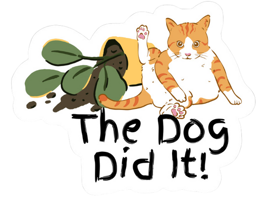 "The Dog Did It!" Cat Sticker